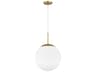 Gaze 1-Light Satin Brass White Glass Globe Pendant