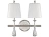 Palmer 2-Light Brushed Polished Nickel Glass Vanity Light