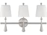 Palmer 3-Light Brushed Polished Nickel Glass Vanity Light