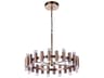 Simple Lux 24-Light Satin Brass LED Cylinder Chandelier