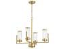 Whittley 4-Light Satin Brass Candelabra Cylinder Chandelier