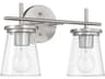 Connell 2-Light Brushed Polished Nickel Vanity Light