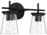 Connell 2-Light Flat Black Vanity Light