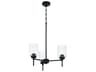 Claire 3-Light Flat Black Cylinder Chandelier