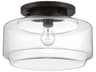 Peri 1-Light Flat Black Glass Flush Mount