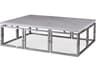 Grand Tour Rectangular Stone Stainless Steel Coffee Table
