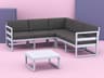 Mykonos Silver Resin Cushion Lounge Set