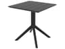 Paris Black Polypropylene Square Dining Table