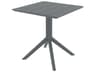 Paris Dark Gray Polypropylene Square Dining Table
