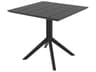 Paris Black Polypropylene Square Dining Table
