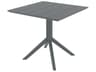 Paris Dark Gray Polypropylene Square Dining Table
