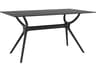 Air Black Resin Rectangular Dining Table