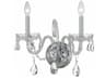 Traditional Crystal 2-Light Polished Chrome Glass Wall Sconce