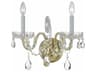 Traditional Crystal 2-Light Polished Brass Glass Wall Sconce