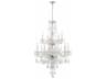 Traditional Crystal 15-Light Polished Chrome Glass Candelabra Chandelier