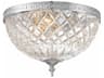 3-Light Chrome Crystal Bowl Flush Mount