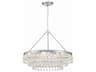 Calypso 6-Light Polished Chrome Glass Candelabra Chandelier