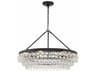 Calypso 6-Light Matte Black Glass Candelabra Chandelier