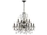 Butler 12-Light English Bronze Chrome Crystal Candelabra Tiered Chandelier