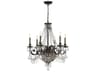 Vanderbilt 6-Light English Bronze Crystal Candelabra Chandelier