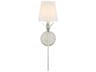 Broche 1-Light Antique Silver Wall Sconce