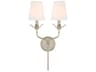 Broche 2-Light Antique Silver Wall Sconce