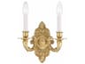 2-Light Polished Brass Wall Sconce