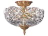 2-Light Olde Brass Crystal Bowl Semi Flush Mount