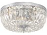3-Light Chrome Crystal Bowl Flush Mount