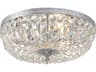 3-Light Brass Crystal Bowl Flush Mount