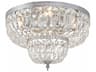 4-Light Brass Crystal Bowl Flush Mount