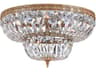 6-Light Brass Crystal Bowl Flush Mount