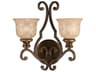 Norwalk 2-Light Bronze Umber Glass Wall Sconce