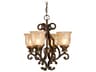 Norwalk 4-Light Bronze Umber Glass Bell Chandelier