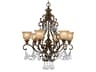 Norwalk 6-Light Bronze Umber Crystal Glass Bell Chandelier