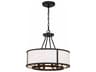 Bryant 4-Light Black Forged Glass Drum Chandelier