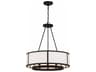 Bryant 6-Light Black Forged Glass Drum Chandelier