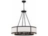 Bryant 8-Light Black Forged Glass Drum Chandelier