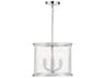Devon 3-Light Polished Nickel Glass Candelabra Drum Chandelier