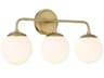 Maverick 3-Light Vibrant Gold Vanity Light