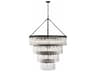 Emory 22-Light Black Forged Crystal Candelabra Drum Tiered Chandelier