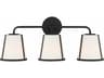 Fulton 3-Light Black Glass Vanity Light