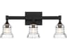 Gregory 3-Light Matte Black Vanity Light