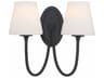Juno 2-Light Black Forged Glass Wall Sconce