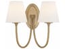 Juno 2-Light Vibrant Gold Glass Wall Sconce