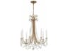 Karrington 8-Light Aged Brass Crystal Candelabra Chandelier