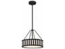 Kendal 3-Light Black Forged Glass Drum Pendant