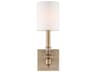 Lloyd 1-Light Aged Brass White Wall Sconce
