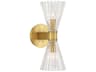 Lotus 2-Light Gold Wall Sconce