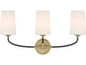 Niles 3-Light Black Forged Modern Gold Vanity Light